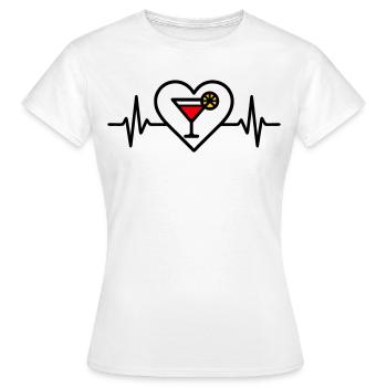 Cocktail Cœur Apéritif Boisson - T-shirt Femme - blanc - Devant - AI Model Female 172 dark (172cm)