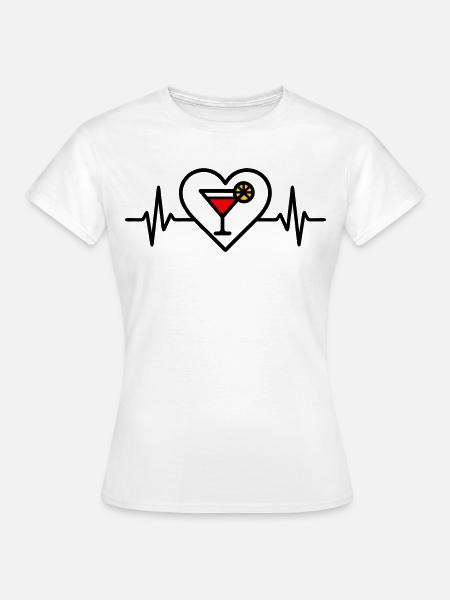 Cocktail Herz Aperitif Getränk - Frauen T-Shirt - Weiß