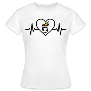 Tequila shot coeur Apéritif Soirée - T-shirt Femme - blanc - Devant - AI Model Female 172 dark (172cm)