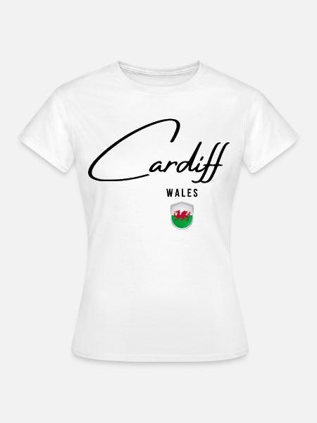 Elegantes Design Cardiff, walisischer Stolz - Frauen T-Shirt - Weiß