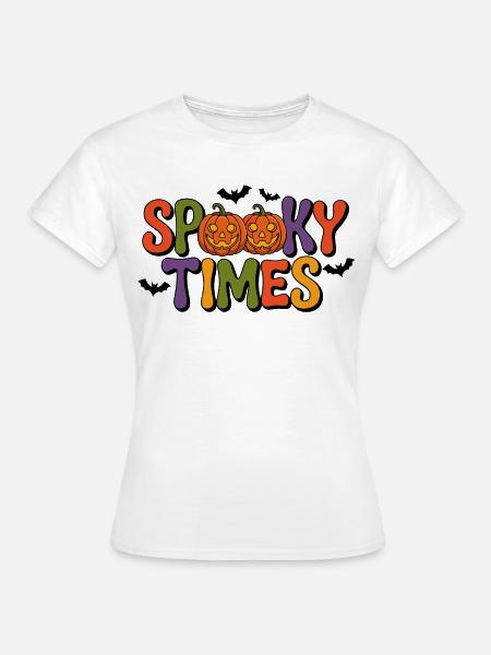 Spooky Times Halloween Pumpkin - Frauen T-Shirt - Weiß