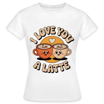 Je t’aime un latte - T-shirt Femme - blanc - Devant - AI Model Female 172 dark (172cm)