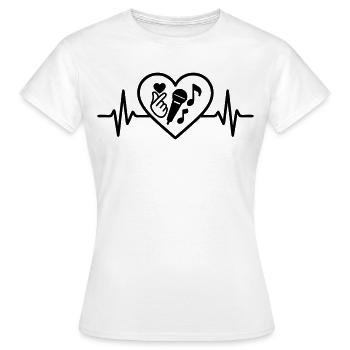 K-pop Herz Finger Heart Mikro Musik - Frauen T-Shirt - Weiß - Vorne - AI Model Female 172 dark (172cm)