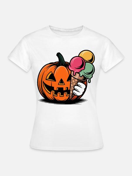 Kürbis Eiszauber Halloween - Frauen T-Shirt - Weiß