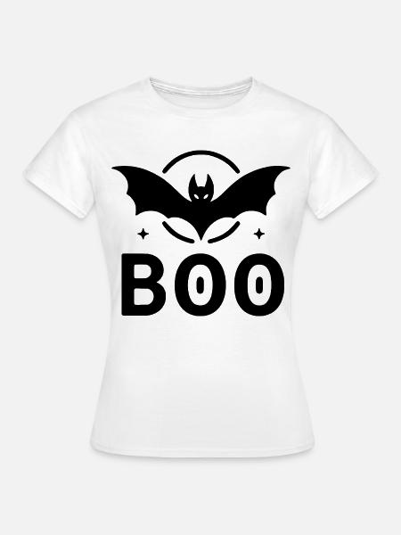 BOO - Fledermaus - Frauen T-Shirt - Weiß