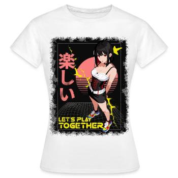 Gaming Anime Girl-Im Kawaii Retro Style Let's Play - Frauen T-Shirt - Weiß - Vorne - AI Model Female 172 dark (172cm)