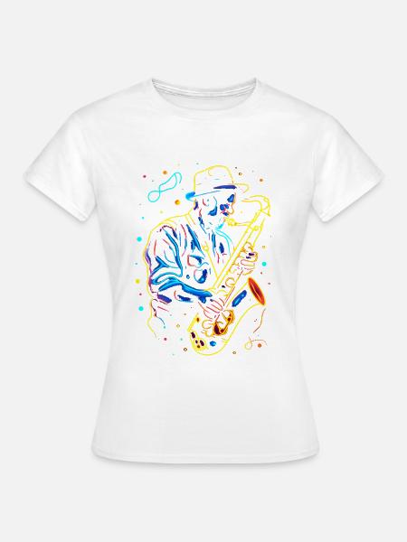 Saxophonist Großvater - Frauen T-Shirt - Weiß