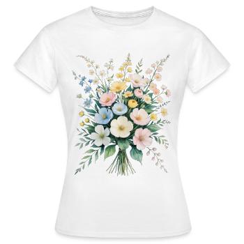 Bouquet Pastel Bouquet Aquarelle - T-shirt Femme - blanc - Devant - AI Model Female 172 dark (172cm)