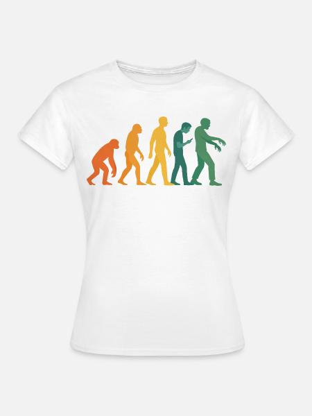 Evolution Silhouette Farbverlauf - Frauen T-Shirt - Weiß