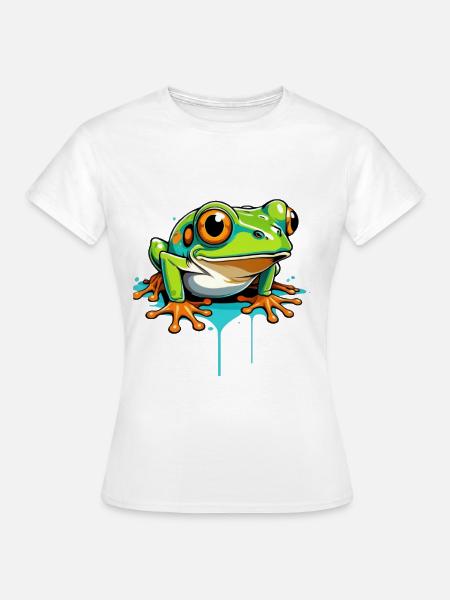 Frosch Graffiti Neon Splash - Frauen T-Shirt - Weiß
