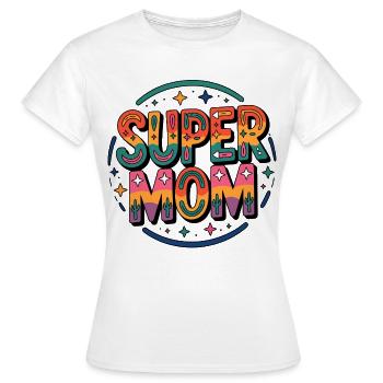 Super Mom Retro Rainbow - Women's T-Shirt - white - Front - AI Model Female 172 dark (172cm)