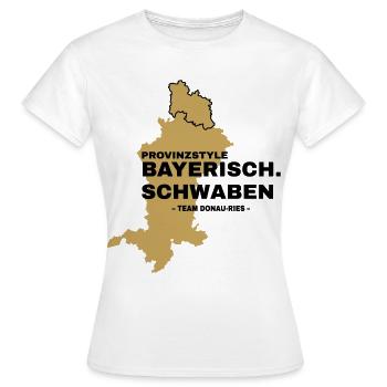 Schwaben | DONAU-RIES - Frauen T-Shirt - Weiß - Vorne - AI Model Female 172 dark (172cm)