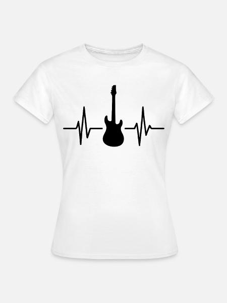 Gitarre Pulse Silhouette - Frauen T-Shirt - Weiß