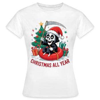 Grim Reaper Weihnachten - Frauen T-Shirt - Weiß - Vorne - AI Model Female 172 dark (172cm)