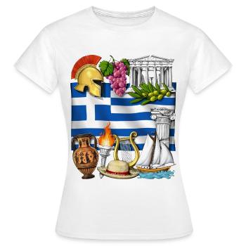 Griechisches Erbe - Frauen T-Shirt - Weiß - Vorne - AI Model Female 172 dark (172cm)