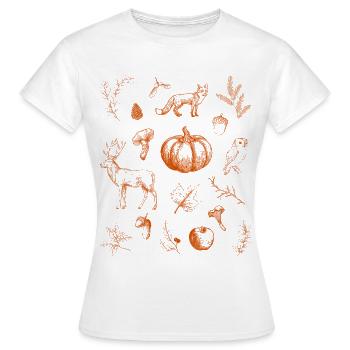 Ambiance automnale chaleureuse - T-shirt Femme - blanc - Devant - AI Model Female 172 dark (172cm)
