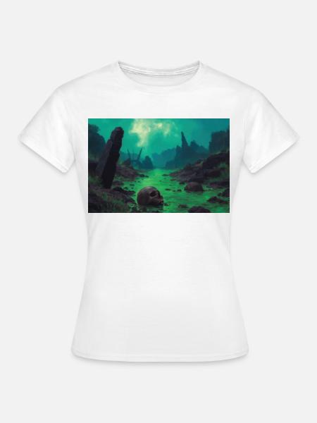 Dark Fantasy Horror Illustration - Frauen T-Shirt - Weiß