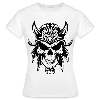 Crâne stylisé au look tribal - T-shirt Femme - blanc - Devant - AI Model Female 172 dark (172cm)