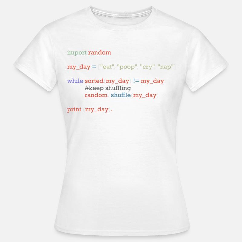 Lustiger Python-Code über den Alltag, Baby - Frauen T-Shirt - Weiß