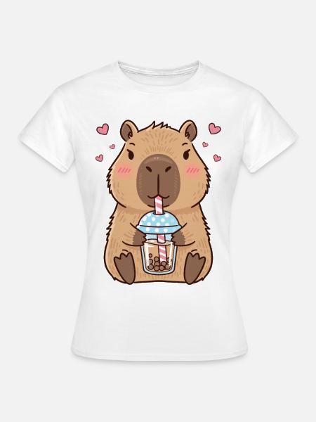 Capybara Bubble Tee Kawaii - Frauen T-Shirt - Weiß