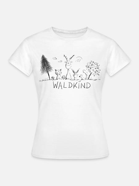 Waldkind Natur Sketch Kindergarten - Frauen T-Shirt - Weiß