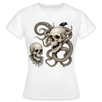 SKULL #1 - dark hell - T-shirt Femme - blanc - Devant - AI Model Female 172 dark (172cm)