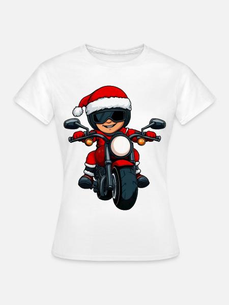 Motorradfahrer Christmas - Frauen T-Shirt - Weiß