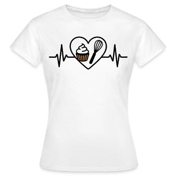 Patisserie Herz Schneebesen Dessert Süß - Frauen T-Shirt - Weiß - Vorne - AI Model Female 172 dark (172cm)