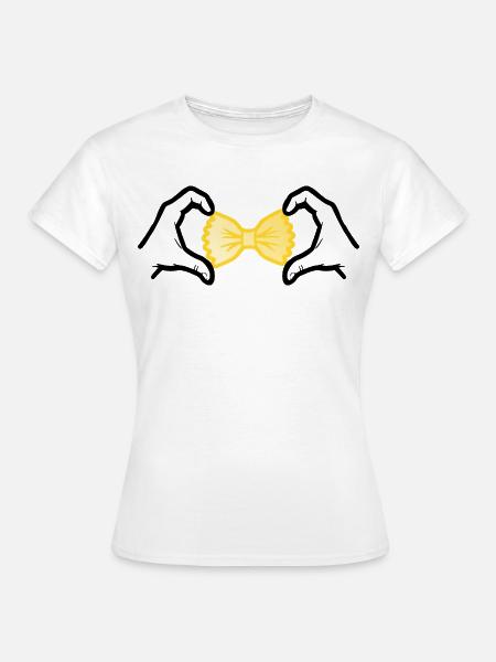Nudeln Pasta lieben - Frauen T-Shirt - Weiß