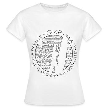 SUP - Frauen T-Shirt - Weiß - Vorne - AI Model Female 172 dark (172cm)