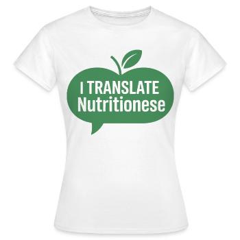 Diététicien(ne) Communication en nutrition - T-shirt Femme - blanc - Devant - AI Model Female 172 dark (172cm)