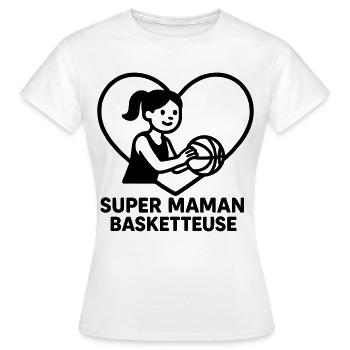 Super maman coiffeuse – Cœur coiffure - T-shirt Femme - blanc - Devant - AI Model Female 172 dark (172cm)