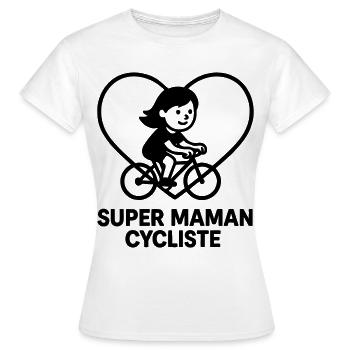 Super Cycling Mom – Cœur vélo cyclisme - Frauen T-Shirt - Weiß - Vorne - AI Model Female 172 dark (172cm)