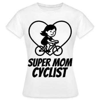 Super Mama Radfahrerin – Fahrrad Herz - Frauen T-Shirt - Weiß - Vorne - AI Model Female 172 dark (172cm)