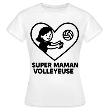 Super maman volleyeuse – Cœur volley Volleyball - T-shirt Femme - blanc - Devant - AI Model Female 172 dark (172cm)