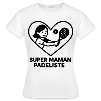 Super Padelist Mom – Cœur padel - Frauen T-Shirt - Weiß - Vorne - AI Model Female 172 dark (172cm)