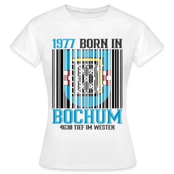 1977 Bochum Shield Barcode - Frauen T-Shirt - Weiß - Vorne - AI Model Female 172 dark (172cm)