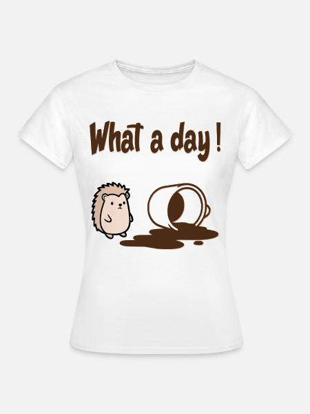 Hedgehog Coffee - Frauen T-Shirt - Weiß