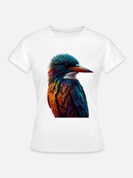 Bunter Eisvogel Farbenspiel - Frauen T-Shirt - Weiß