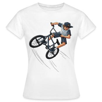 Freestyle BMX Street Art Trick Rider Street - T-shirt Femme - blanc - Devant - AI Model Female 172 dark (172cm)