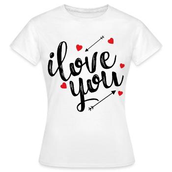 Je T'aime Déclaration Amour Romantique Passion - T-shirt Femme - blanc - Devant - AI Model Female 172 dark (172cm)