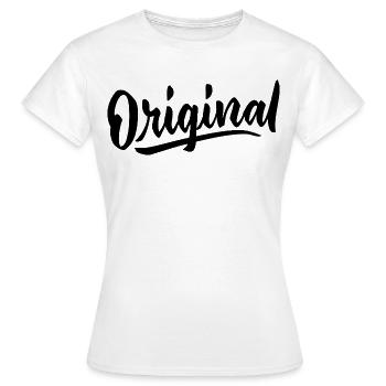 Original Unique Design Exclusif Création Tendance - T-shirt Femme - blanc - Devant - AI Model Female 172 dark (172cm)