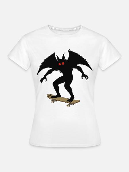 Mothman 1966 Skateboarding - Frauen T-Shirt - Weiß