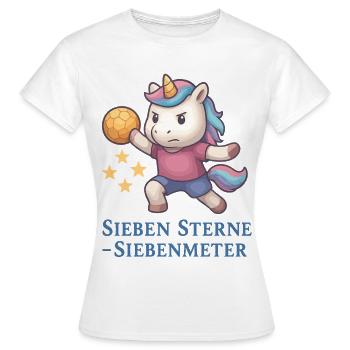Handball Unicorn Sept étoiles Sept mètres - T-shirt Femme - blanc - Devant - AI Model Female 172 dark (172cm)