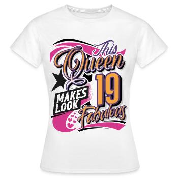 Reines femmes pour 19e anniversaire - T-shirt Femme - blanc - Devant - AI Model Female 172 dark (172cm)