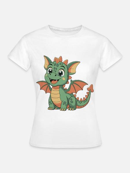 Süßer kleiner Drache - Frauen T-Shirt - Weiß