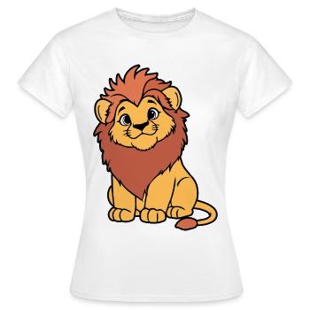 Lionceau cartoon chaleureux - T-shirt Femme - blanc - Devant - AI Model Female 172 dark (172cm)