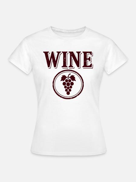 WINE Trauben Emblem - Frauen T-Shirt - Weiß