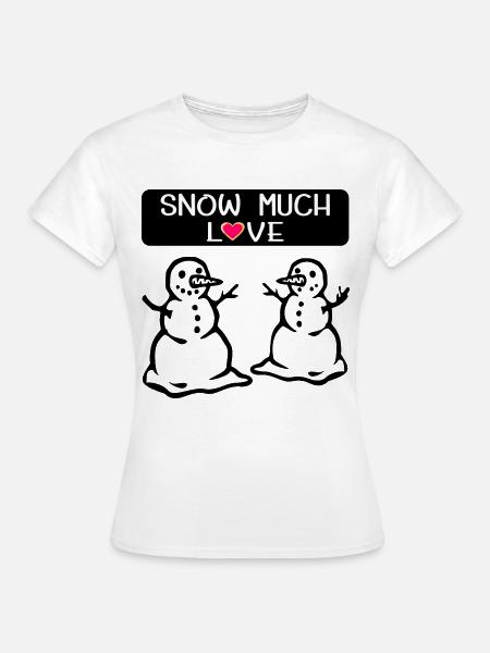 Schneemann liebt Winterweihnachten - Frauen T-Shirt - Weiß