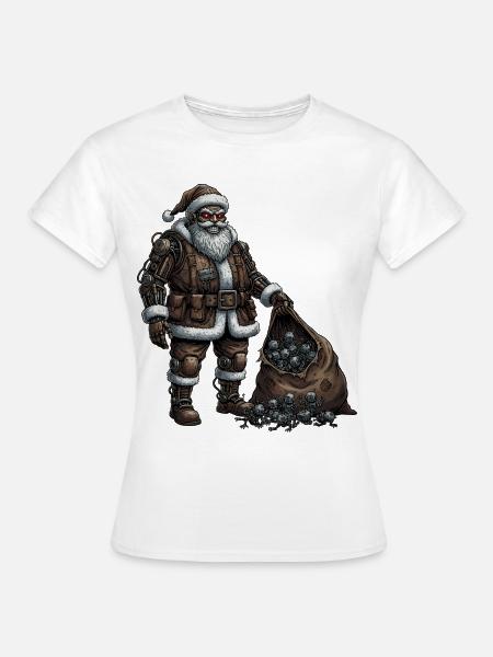 Cyborg Santa Claus - Frauen T-Shirt - Weiß